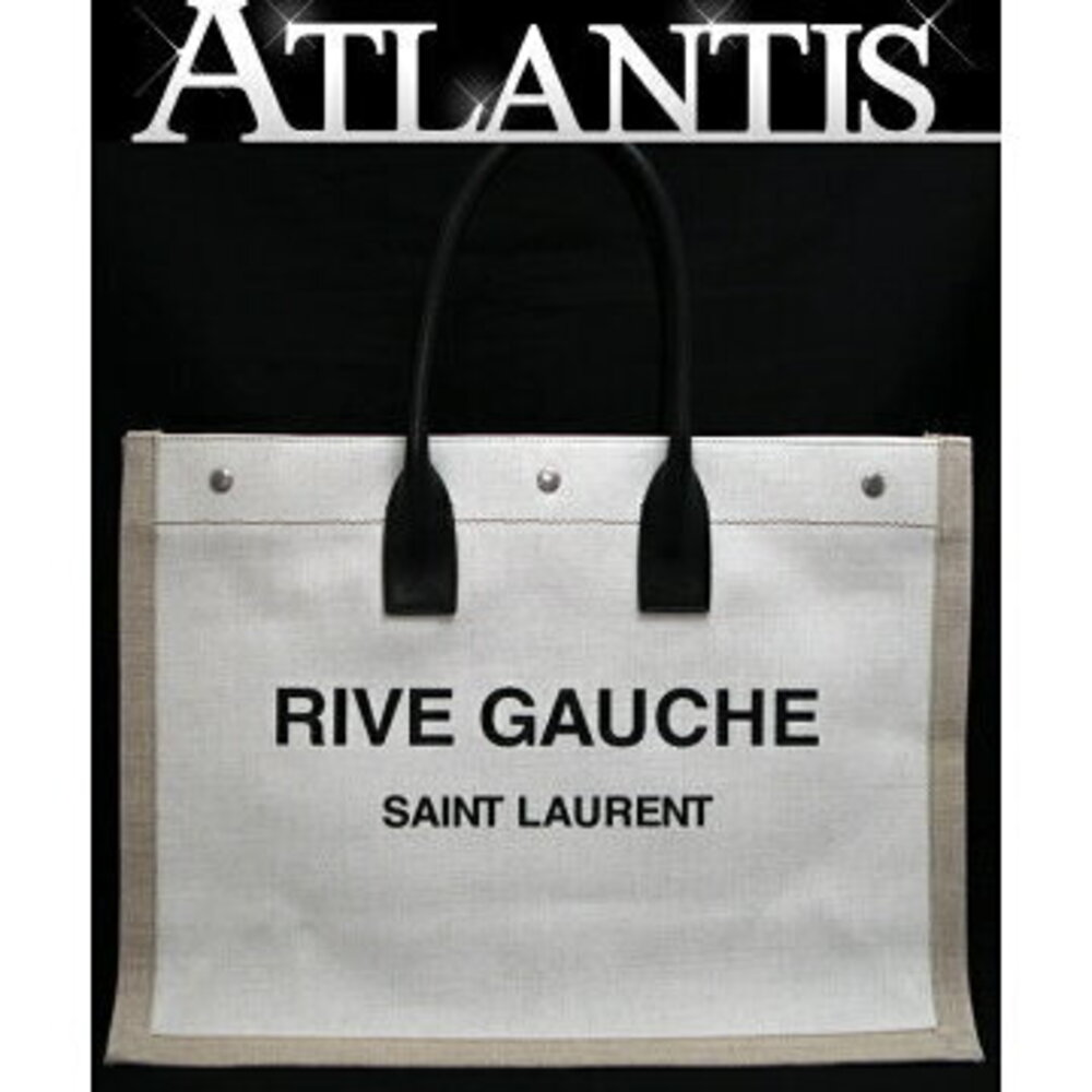 Saint Laurent Paris Rive Gauche tote bag white canvas business